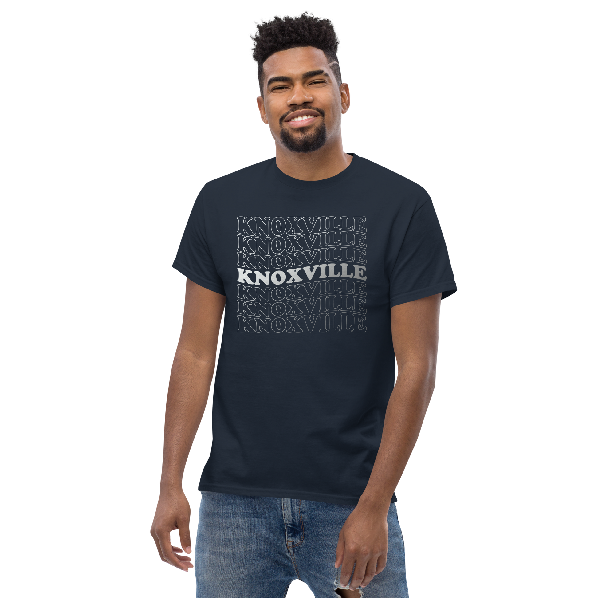 person wearing Oliver hotel knoxville waves tee