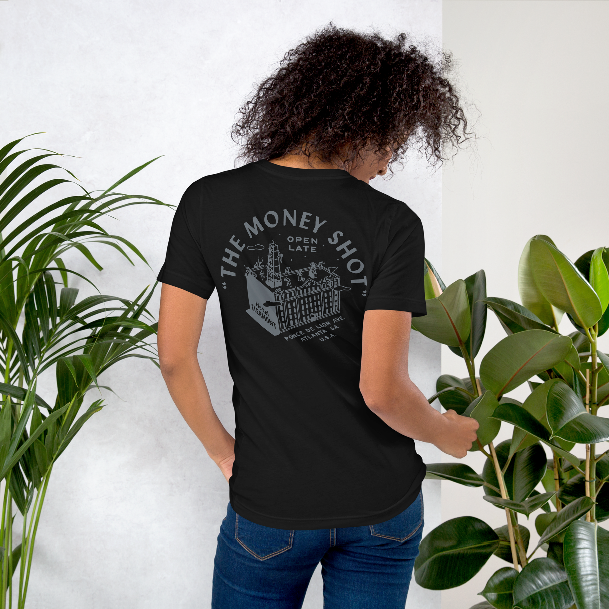 person wearing The Money Shot Hotel Clermont Tee